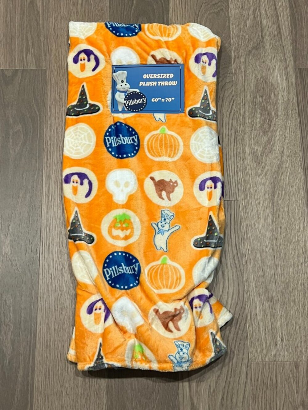 PILLSBURY Doughboy Cookies Throw Blanket 60x70 Halloween Ghost Witch Cat Pumpkin